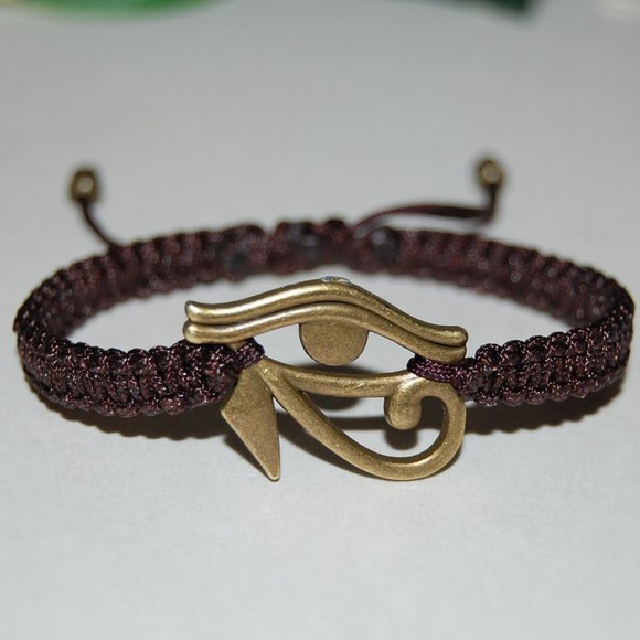 Egyptian Hawk Bracelet,God Eye of Horus Bracelet,Cord Bracelet,Ankh Bracelet - Picture 1 of 3